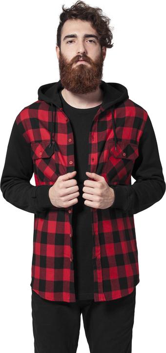 Urban Classics Hooded Checked Flanell Sweat Sleeve Shirt