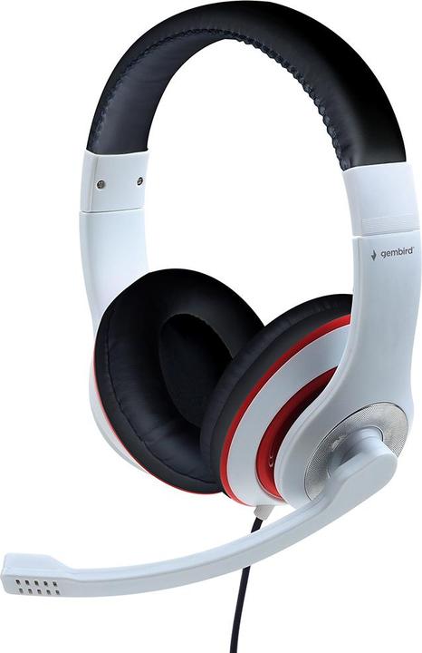 Actual product image Gembird MHS-03-WTRDBK Headphones & Headset Headband 3.5mm Connector Black (Cable)