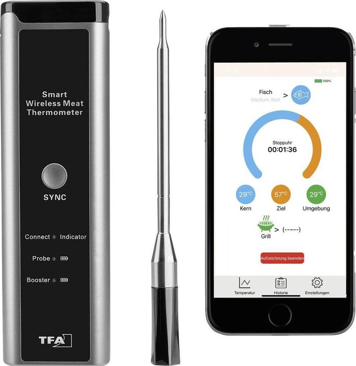 Actual product image TFA BBQ Thermometer inkl. L-Batterie anthrazit, FS-TFA