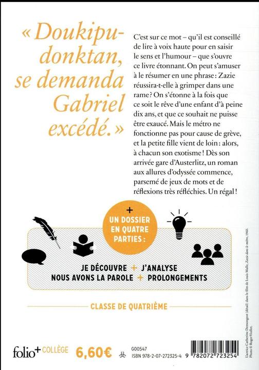 Immagine prodotto Zazie dans le métro : texte intégral (Francese, Queneau Raymond, 2017)