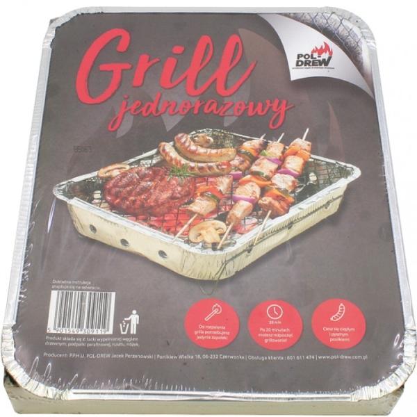 Produktbild Pol-Drew Grill Einmalgrill ca. 30x24x5cm mit Grillkohle