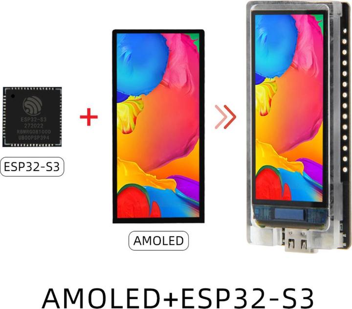 Actual product image Lilygo AMOLED T-Display-S3 ESP32-S3 with 1.9 inch display