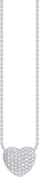 Thomas Sabo Kette und Anhänger in Herzform mit weissen Steinen (925er Silber, 40 - 45 cm)