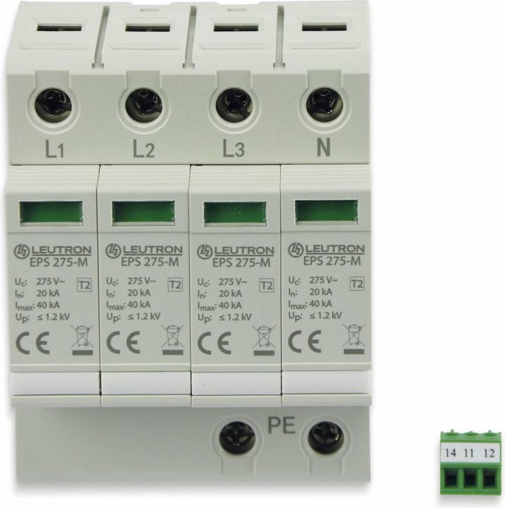 Actual product image Leutron 380613 EPS T2/4+0-275-FM Surge protection device Surge protection for: Distribution cabinets