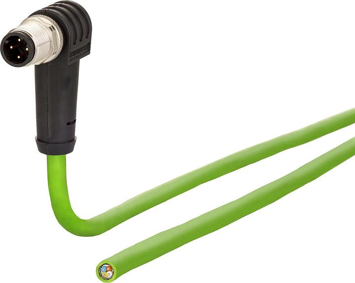 Produktbild Metz Connect Anschlussleitung M12 Stecker 4-polig D-kodiert (F/FTP, CAT5e, 5 m)