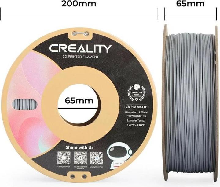 Actual product image Creality Cr-Pla Matte (PLA, 1.75 mm, 1000 g, Grey)