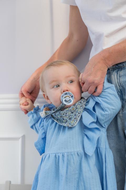 Actual product image Bibs x Liberty Bandana Bib, Camomille Lawn Violet Sky