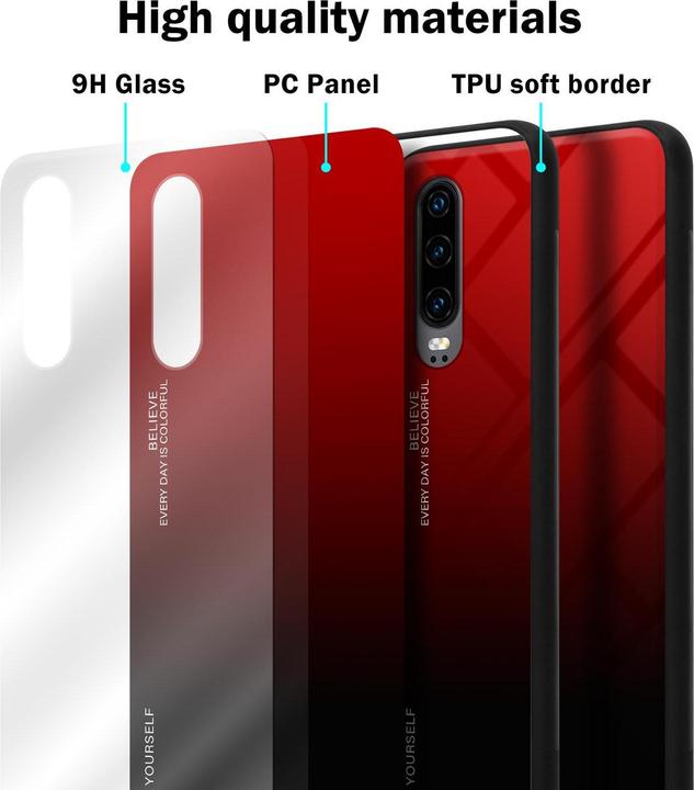 Image du produit Cadorabo Couverture en verre TPU 2 couleurs (Huawei P30)