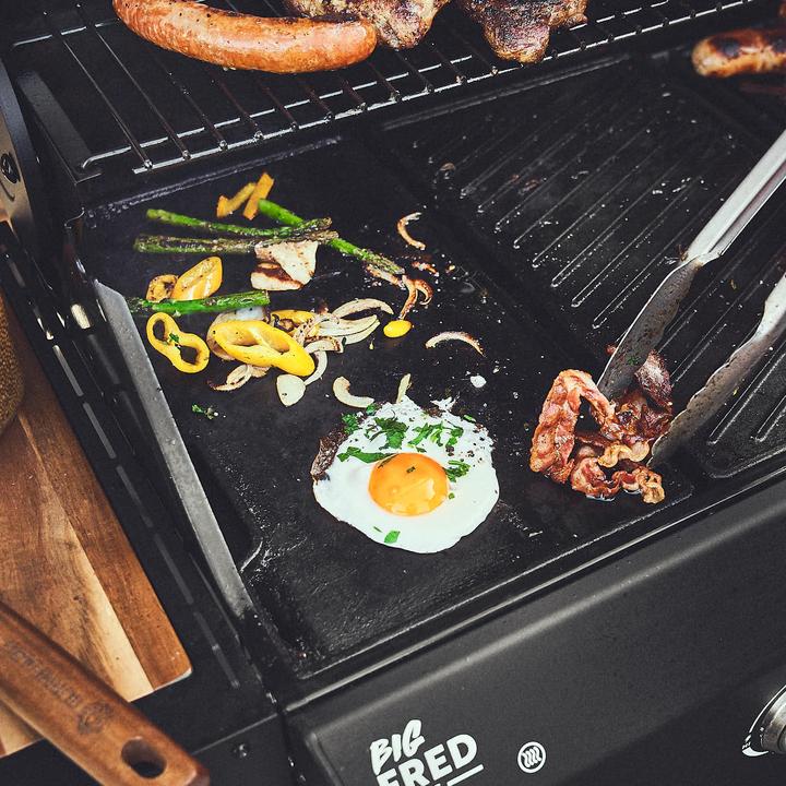 Actual product image Burnhard Cast iron reversible plate FRED 41.5 x 23.5 x 2 cm