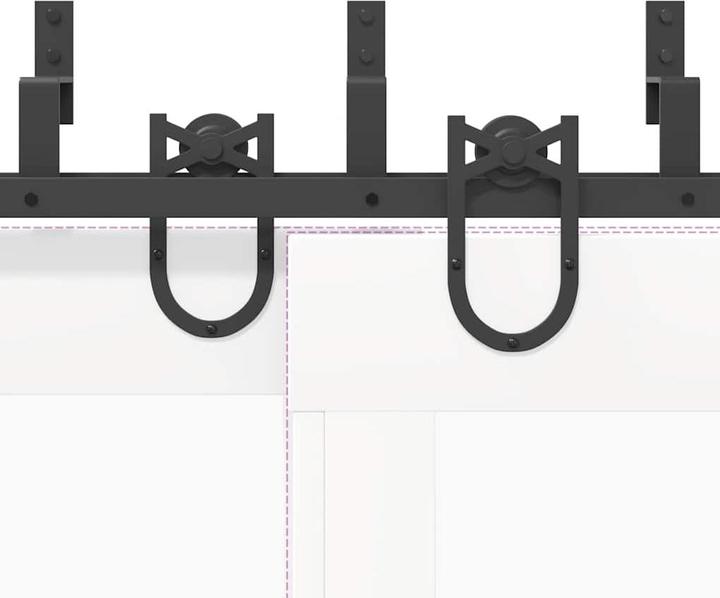Immagine prodotto VidaXL Set di ferramenta per porte scorrevoli 200 cm acciaio nero Set di ferramenta per porte scorrevoli
