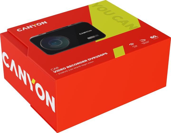 Actual product image Canyon DVR25GPS, 3.0&amp#039&amp#039 IPS (640x360), touch screen, WQHD 2.5K 2560x1440@60fps, NTK96670, 5 (GPS receiver, Built-in display, Wi-Fi, 2.5K)