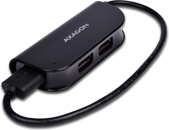 Produktbild Axagon HUE-X4B - USB 2.0 - USB 2.0 - 480 Mbit/s - Schwarz - 0,2 m - USB (USB-A, 4 Ports)