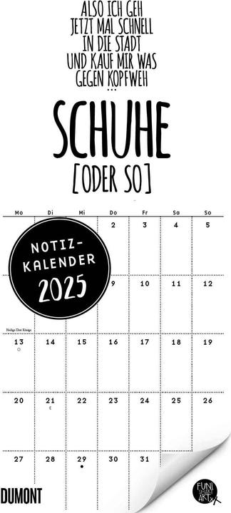Calendario Funi Smart Art Note 2025 - Agenda - Citazioni divertenti, frasi - Formato 22 x 49,5 cm (22 x 49 cm, Nessuna rilegatura, Tedesco)