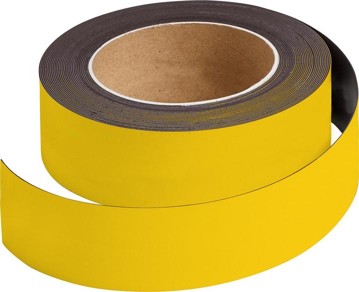 Actual product image Brady B-859, unlabelled magnetic strips, yellow, 50mm x 10m (1 roll)