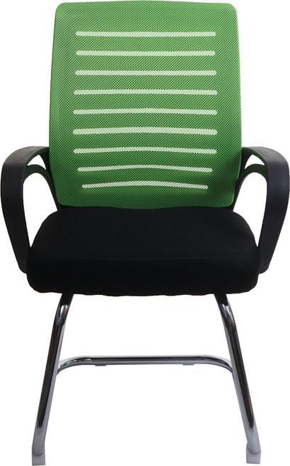Produktbild Mendler 2er-Set Konferenzstuhl HWC-K51, Besucherstuhl Freischwinger, 150kg belastbar Stoff/Textil - grün