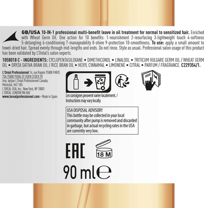 Actual product image L'Oréal Professionnel Absolut Repair Oil (90 ml)