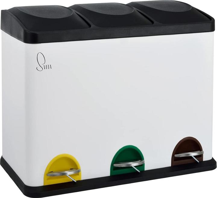 Actual product image Svita 3er-Set Treteimer für Mülltrennung (45 l)