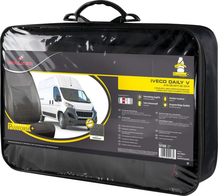 Image du produit Walser Housse de siège auto premium pour Iveco Daily V 2011-02/2014, 2 housses de siège avant individuelles