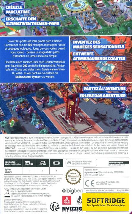 Actual product image Atari Rollercoaster Tycoon Adventures (Switch, Multilingual)