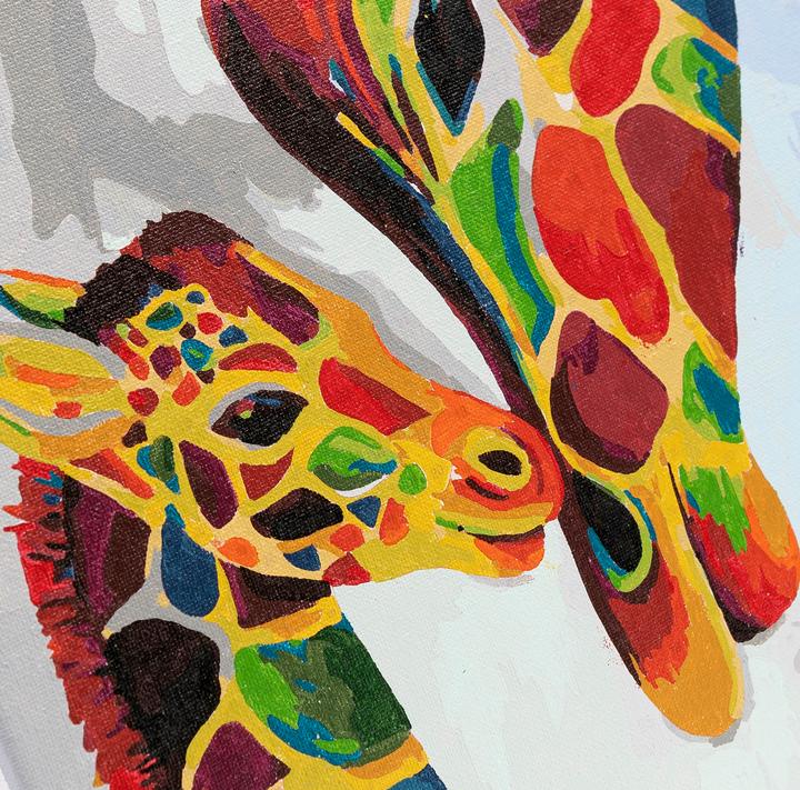 Actual product image Craft Buddy Painting by Numbers Picture Set 30x40cm Colourful Giraffes