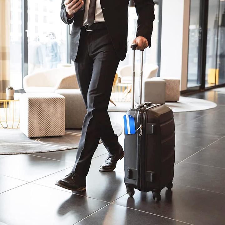 Image du produit Noya Aluminium Kofferanhänger Gepäck-Etiketten Luggage Tag mit Adressschild - Bunt 8er Set (Cadenas + étiquette pour bagage)