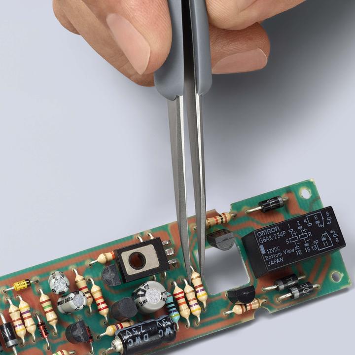 Image du produit Knipex Brucelles de précision avec poignées en caoutchouc ESD