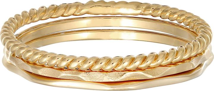 Immagine prodotto Elli PREMIUM Anello Anello impilabile Set di 3 anelli in oro giallo 375 (52, 375/9 K)
