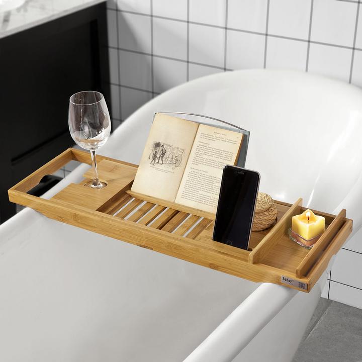 Produktbild SoBuy Badewannenablage ausziehbar