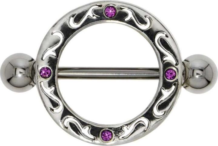 Actual product image Bijouteria Nipple piercing (Surgical steel 316L, Crystal, Silver 925)