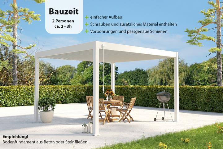 Actual product image Weide Pergola Deluxe Plus with slatted roof 3.6x4m White (400 cm, 360 cm)