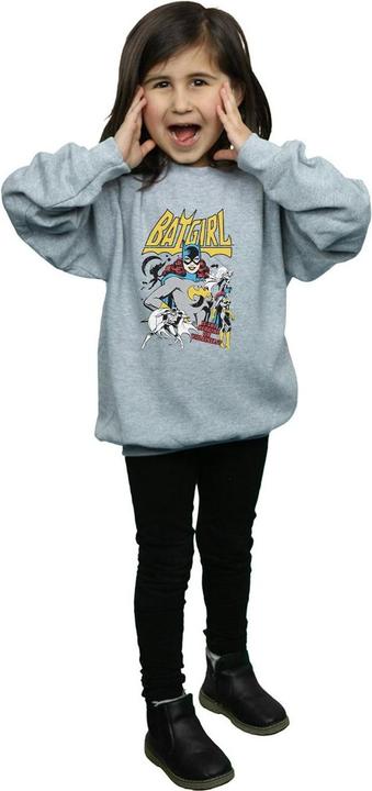 Actual product image Girls Heroine Or Villainess Batgirl Cotton Sweatshirt (140, 146)