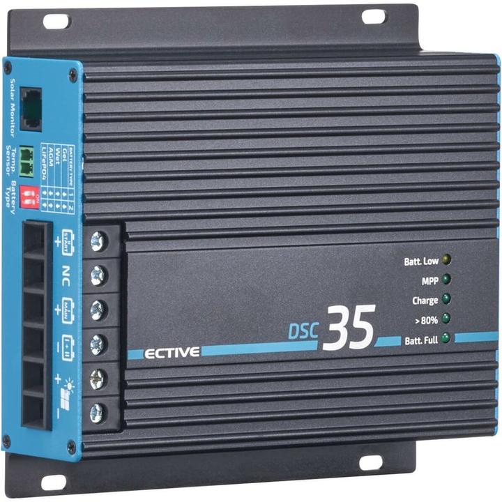Actual product image Ective MPPT solar charge controller DSC35 Solar controller 500Wp 35A for 2 12V batteries PV