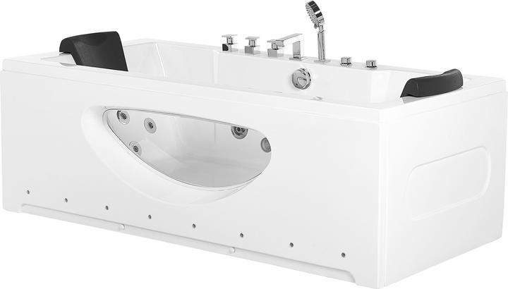 Actual product image Beliani Whirlpool bath white rectangular with LED 180 x 80 cm HAWES (235 l, 80 cm)