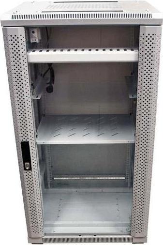 Produktbild Allnet 19 Schrank 12HE B600 / T600mm *lichtgrau* SNB-Serie Glastür (12 HE, 19 Zoll Rack)