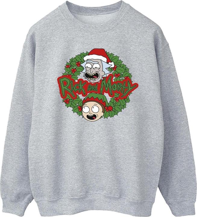 Actual product image Rick And Morty Mens Christmas Wreath Sweatshirt (S)
