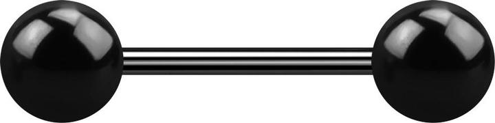 Star Piercing Micro Barbell schwarz mit zwei Kugeln (ohne Messing, Titan G23)