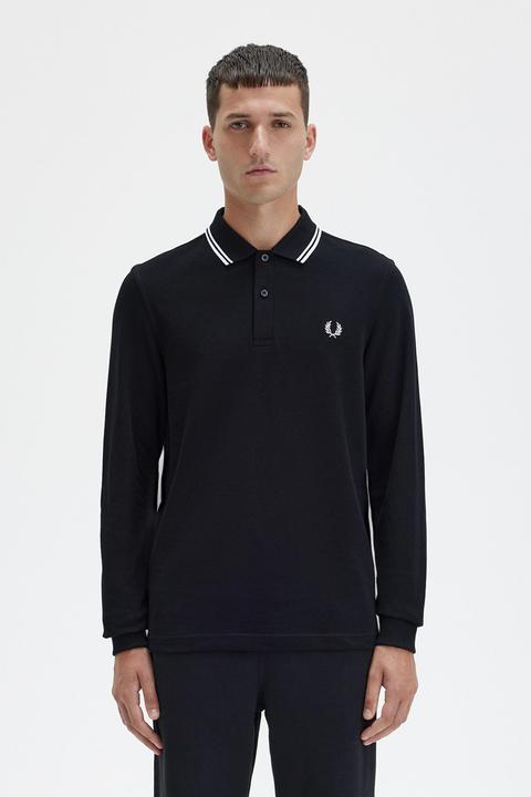 Actual product image Fred Perry Twin Tipped Polo Long Sleeve black (M)