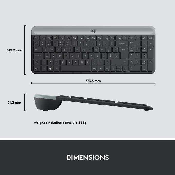 Actual product image Logitech MK470 Combo (CH, Wireless, Docking)