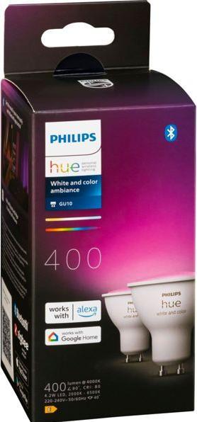 Produktbild Philips Hue LED Lampe (GU10, 4.20 W, 400 lm, 2 x, E)