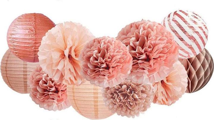 Produktbild I Am Creative Papier Lampion Pompon's Deko Party