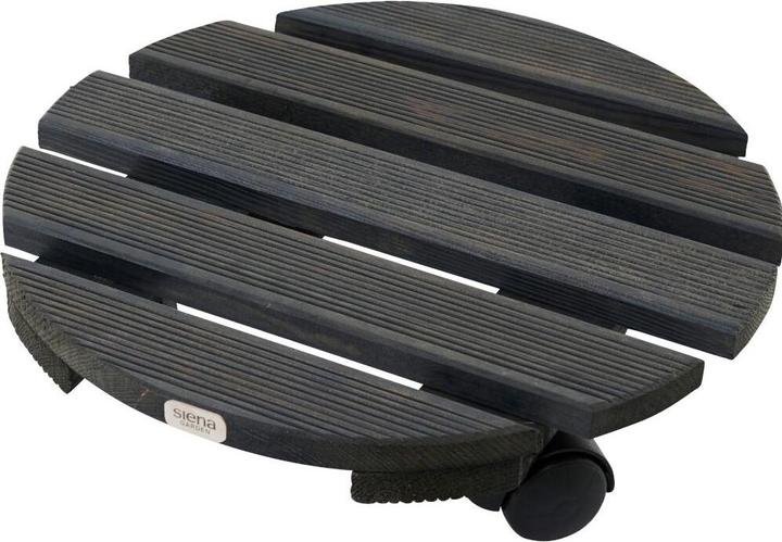 Actual product image Siena Garden Holz-Pflanzenroller rund anthrazit Ø 38 cm