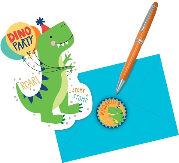 Actual product image Amscan Dinosaur Birthday Invitations (6 pcs.)