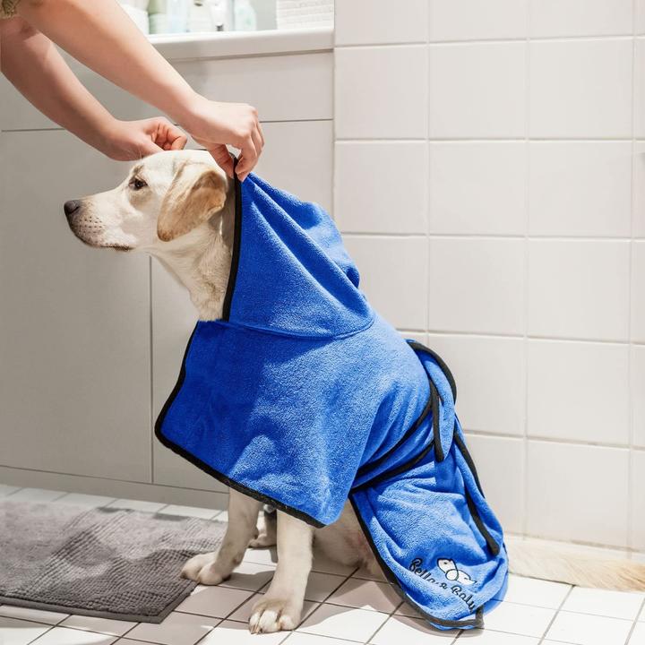 Immagine prodotto Bella & Balu Accappatoio per cani in microfibra (Cappotto per cani)