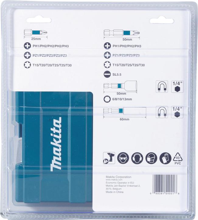 Actual product image Makita Bit set 35 pieces (Cross Phillips PH M2, Hexagon socket TX M20, Hexagon socket TX M25, Cross Phillips PH M1, Hexagon socket TX M15, Cross Pozidriv PZ M3, Hexagon socket TX M30, Cross Phillips PH M3, Cross Pozidriv PZ M2, Cross Pozidriv PZ M1)
