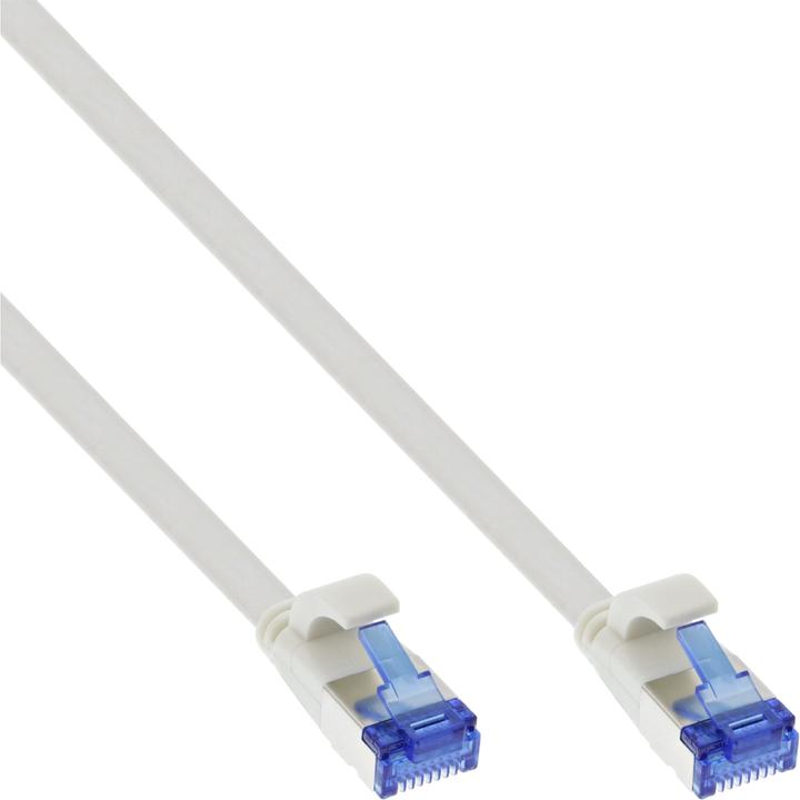 Productafbeelding InLine ® Patchkabel plat, U/FTP, Cat.6A, TPE halogeenvrij, wit, 5m (U/FTP, CAT6a, 5 m)