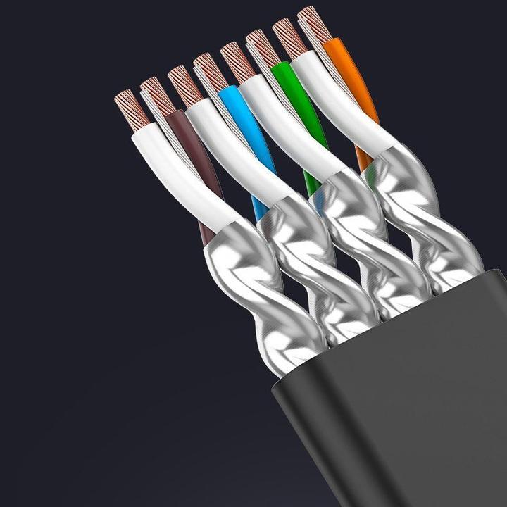 Actual product image Ugreen NW106 Ethernet RJ45 Plochý síťový cable, Cat.7, STP, 3m (černý) (STP, CAT7, 3 m)