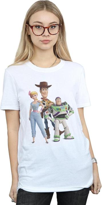 Actual product image Disney Womens/Ladies Toy Story 4 Woody Buzz and Bo Peep Cotton Boyfriend T-Shirt (XL)