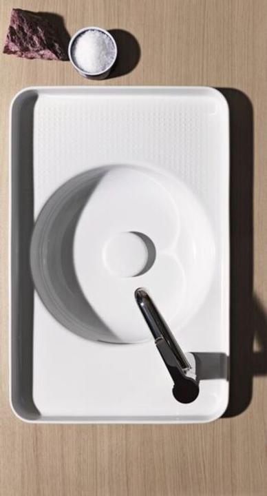 Produktbild Laufen Einbauwaschtisch VAL v ob mit Überlauf ohne Hahnloch weiss LCC (360 mm, 550 mm)