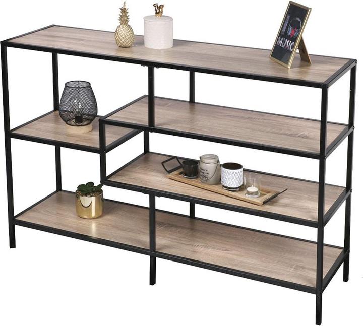 Immagine prodotto Urban Living Regal schwarzes Metall mit Holz (114 x 33 x 76 cm)