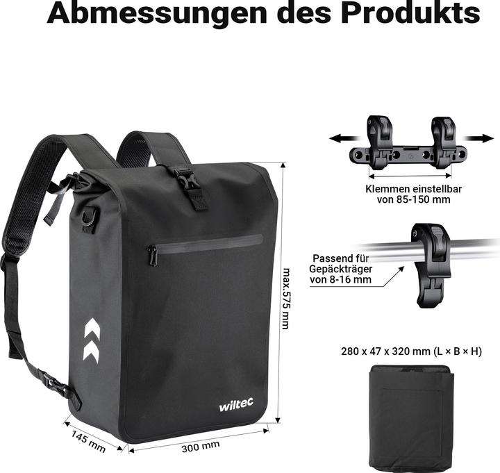 Immagine prodotto Wiltec Gepäckträgertasche (25 l, Borsa portapacchi)